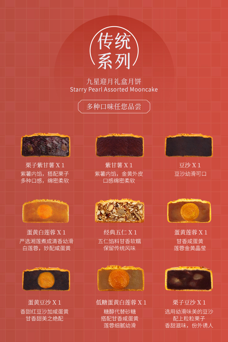 九星迎月月饼礼盒